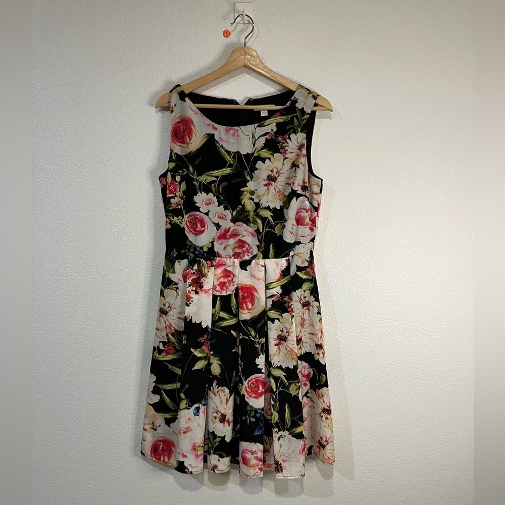 New York and Company black floral dress 8‎ summer vacation